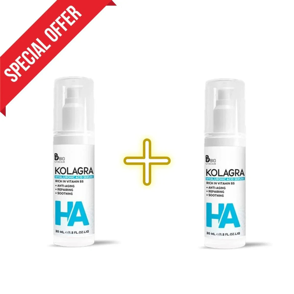 Kolagra Hyaluronic Acid 1.5% + Vitamin B5 30ml, 1+1 Offer