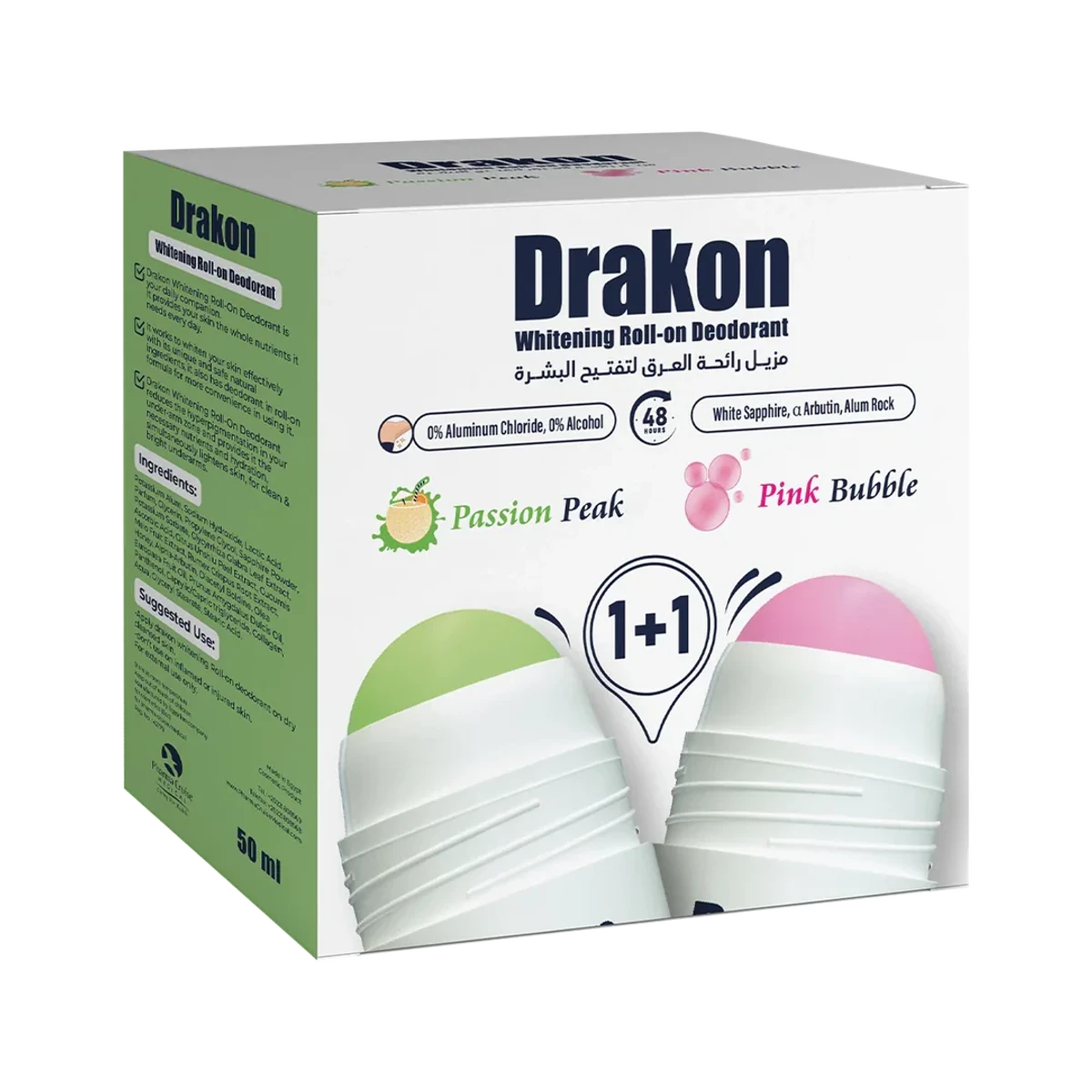 Drakon Roll-On Skin Lightening 50ml Pink Bubble + Passion Peak (1+1)
