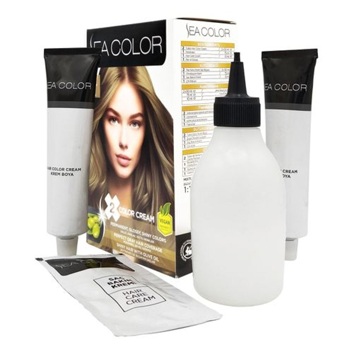 SEA COLOR Hair Dye, Dark Olive Blonde, 8.00 - Box containing 2 x 50ml tubes