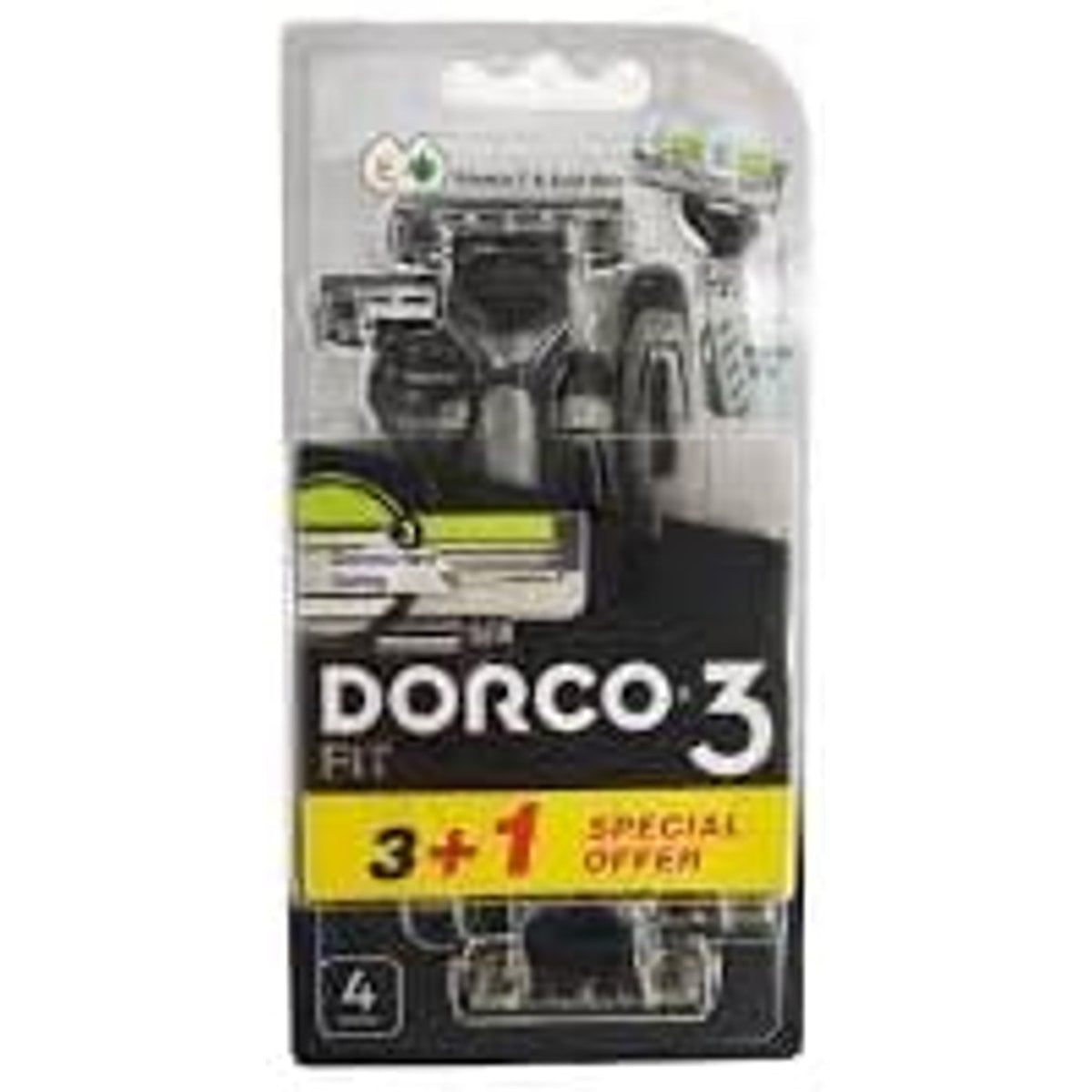 Dorco Men's 6-Code Blades, 3+1 Card