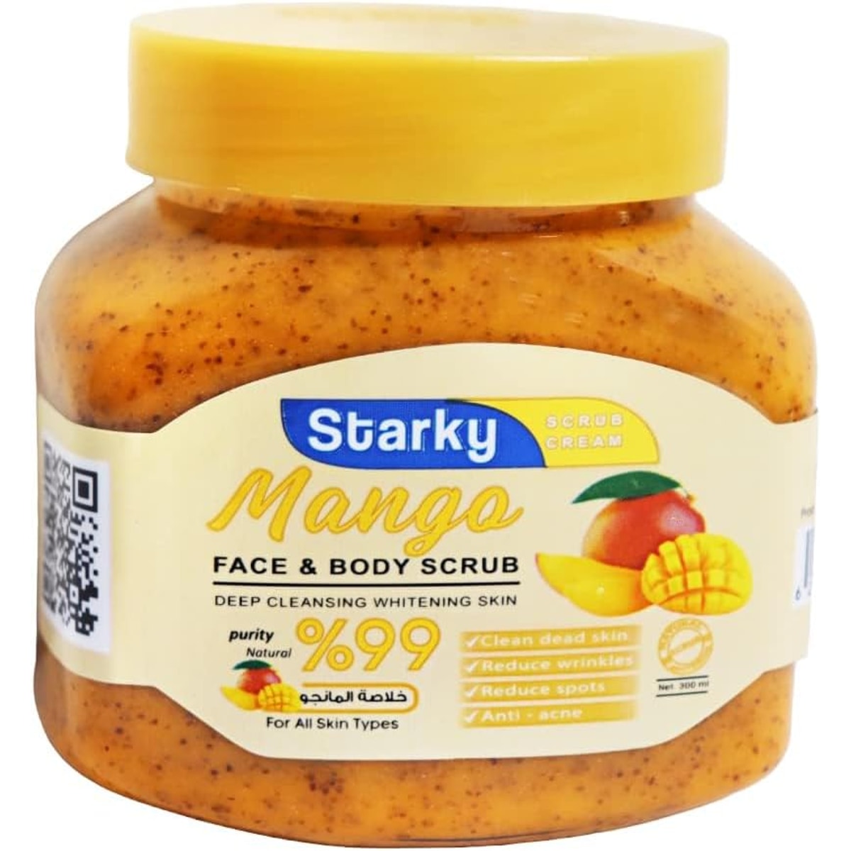 Starky scrub cream face & body scrub deep cleansing whitening skin with mango for all skin types-300ml