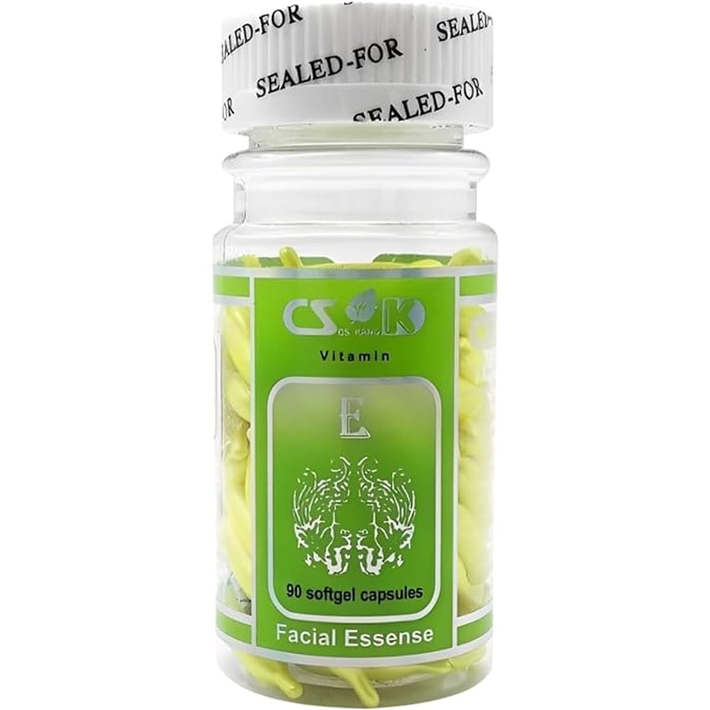 CS Kang - Facial Essense, Set Of 90 Softgel Capsules, Vitamin E Capsules, Yellow Capsule