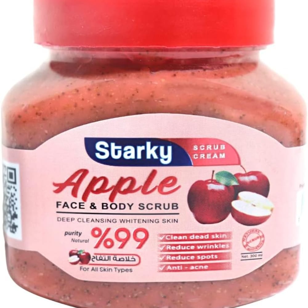 Starky scrub cream face & body scrub deep cleansing whitening skin with apple for all skin types-300ml