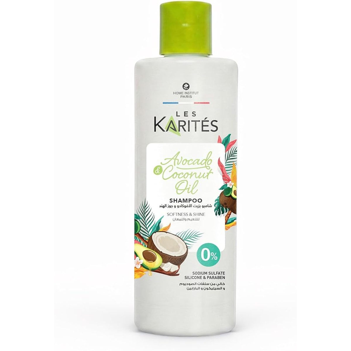 Les Karites Shampoo with Avocado and Coconut Oil for Smoothness and Shine 400ml