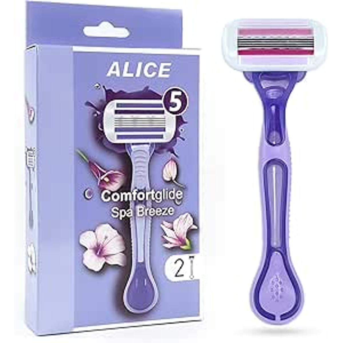 Alice - Razor For Women, Pivoted Head, Purple, Model - AS-04