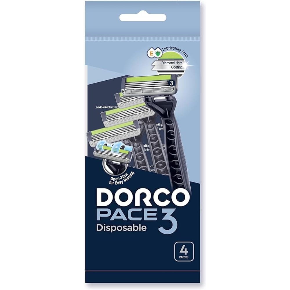 Dorco Men's Razors, 3 Blades, 3+1 Pack