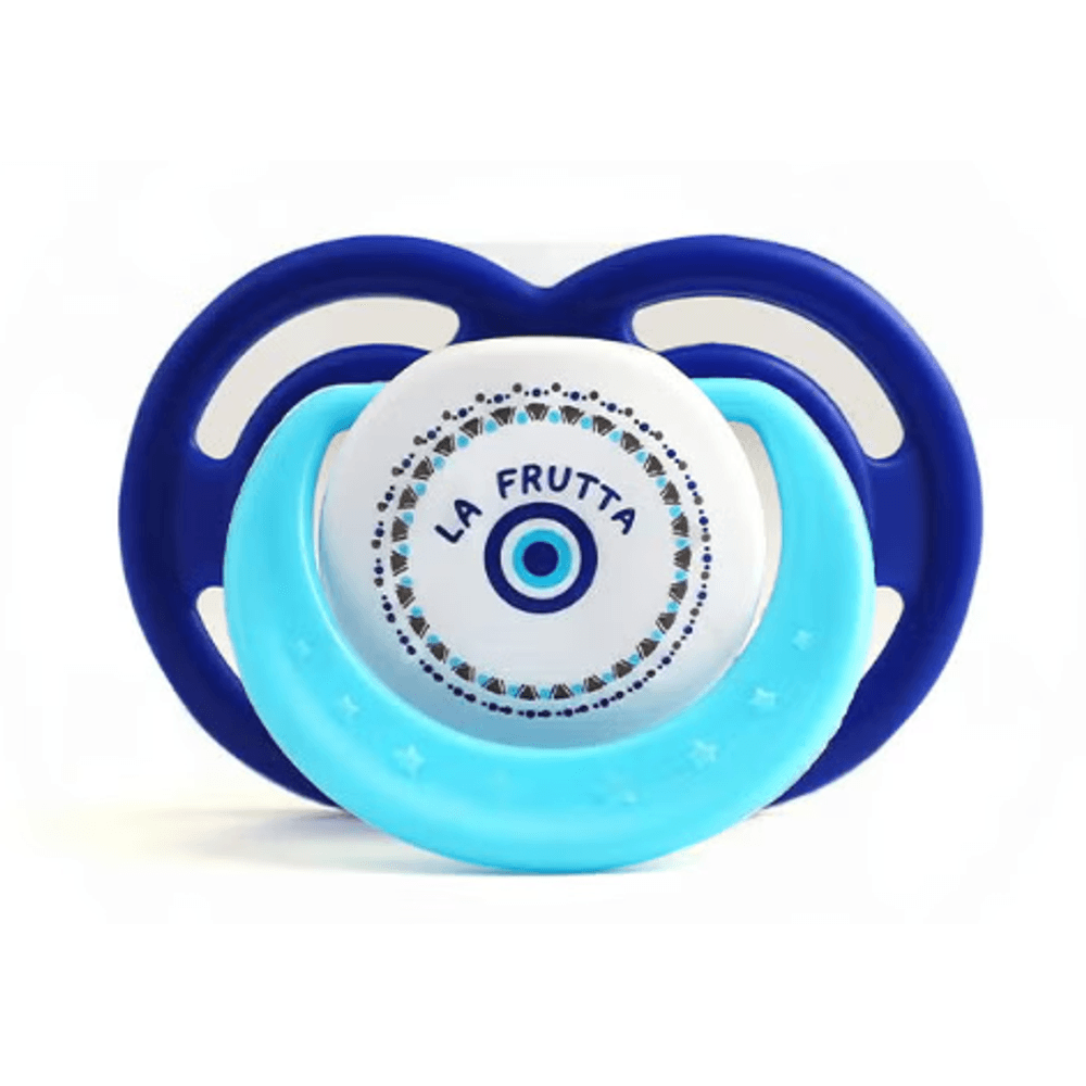 La Frutta Round Pacifier with Protective Cover – Blue (6-18m)