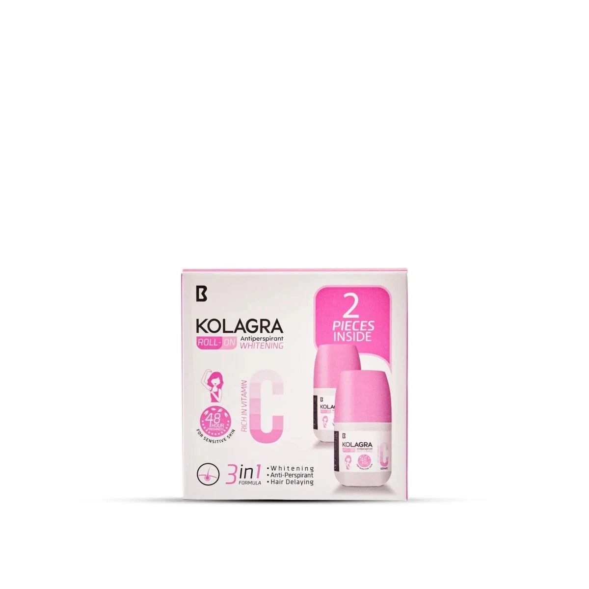 Kolagra Whitening Roll-On Deodorant 3-in-1 Berry (1+1)