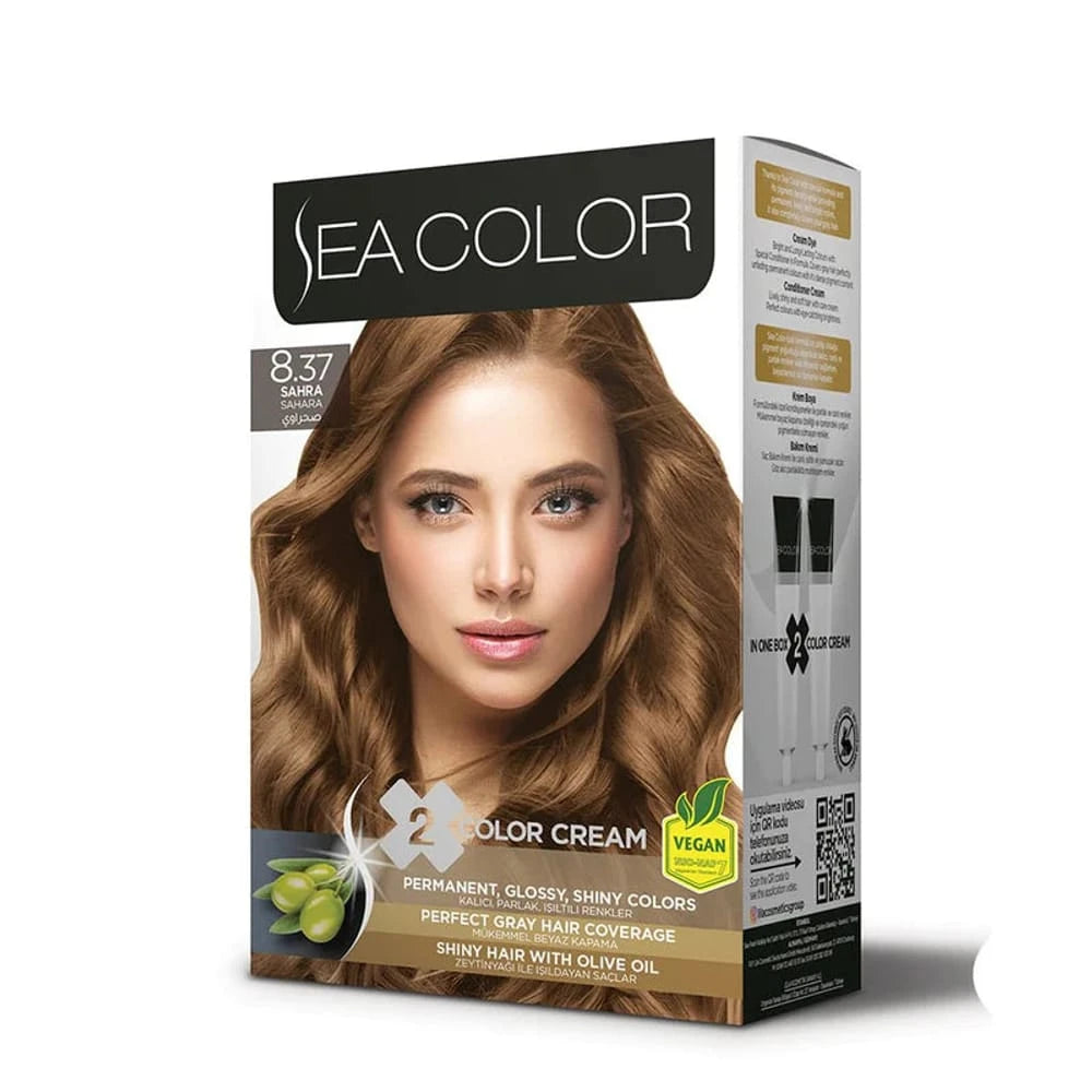 Sea Color Hair Dye Desert Sands 8.37 - Box containing 2 x 50ml tubes